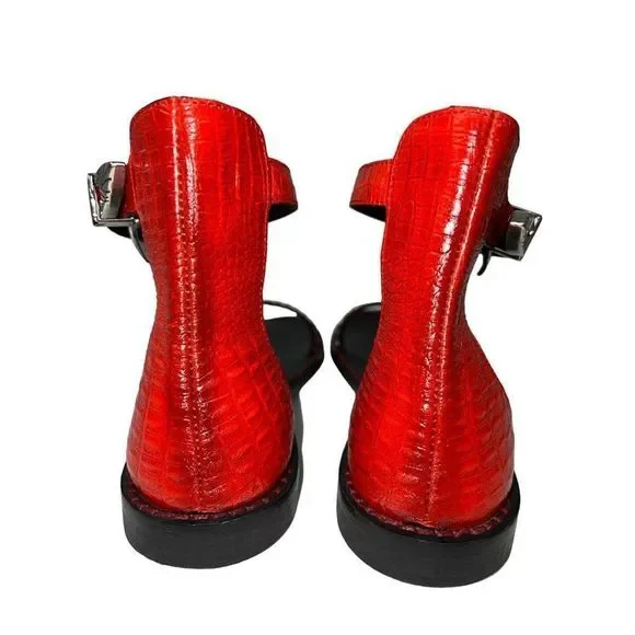 Zadig & Voltaire Red Sandals with Silver Accents - Picture 8 of 11